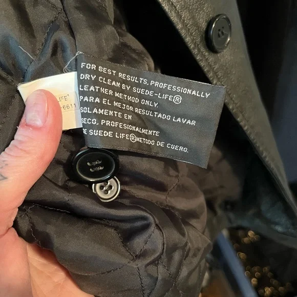 Worthington Black Leather Jacket with Faux Fur Collar - Picture 4 of 5